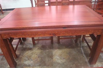 汉宫餐桌定做红木家具价格、工艺家具市场、全实木家具